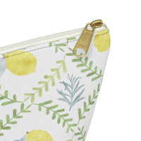 Lemon Tile Accessory Pouch w T-bottom in Green